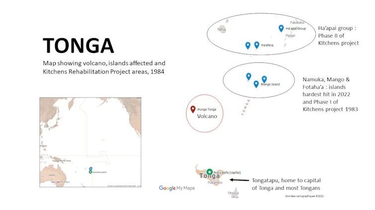 A map of Tonga and outlying islands