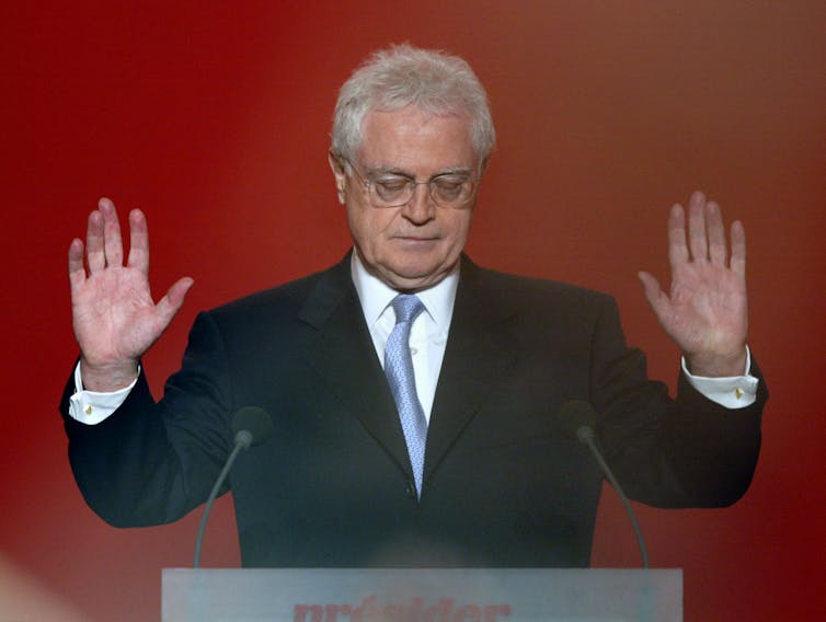 Lionel Jospin le 21 avril 2002 à Paris, après l’annonce des résultats du premier tour du scrutin