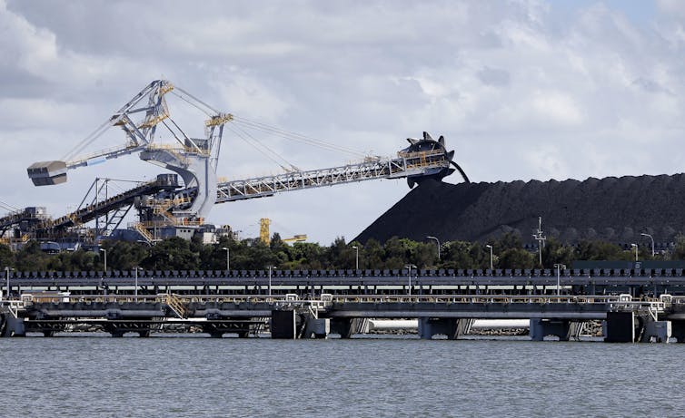 coal and machinery at terminal