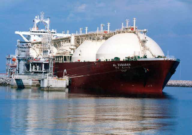 LNG tanker at dock