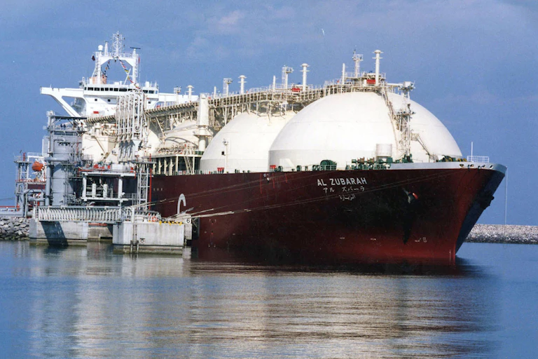 LNG tanker at dock
