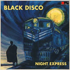 Album cover with illustration of train at night.