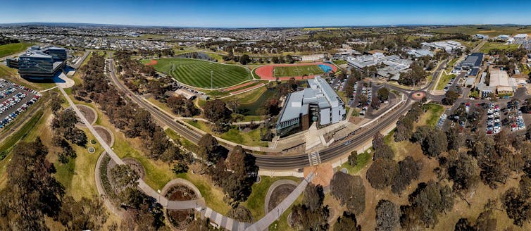 Aerial view of Deakin University's Waurn Ponds campus