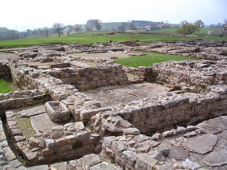 An ancient stone fort with low walls