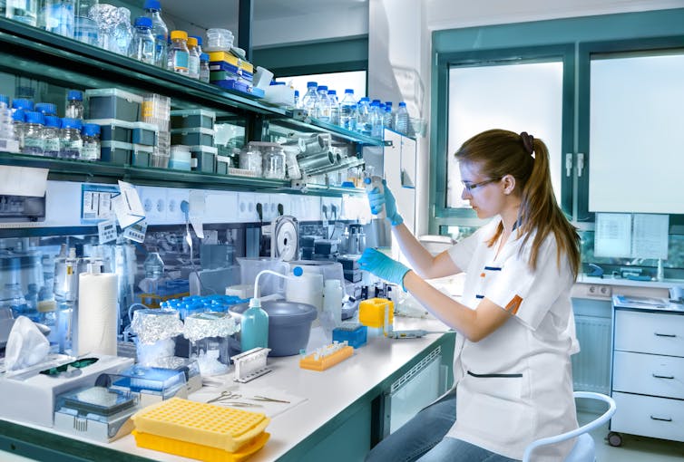 A scientist at work in a lab