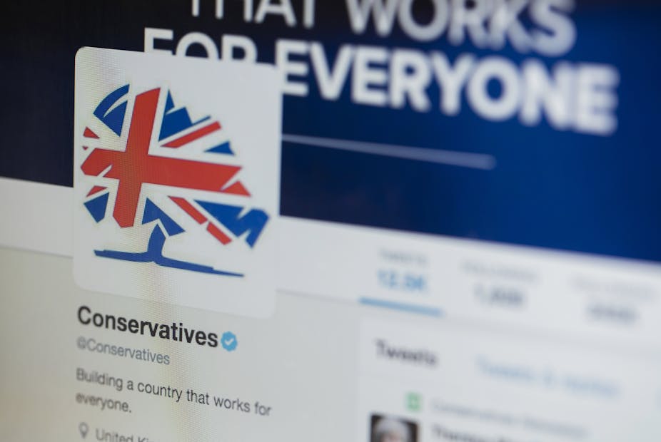 The UK Conservatives' Twitter page.