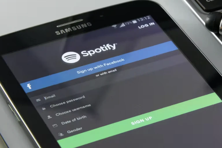 Mobile phone with Spotify app open