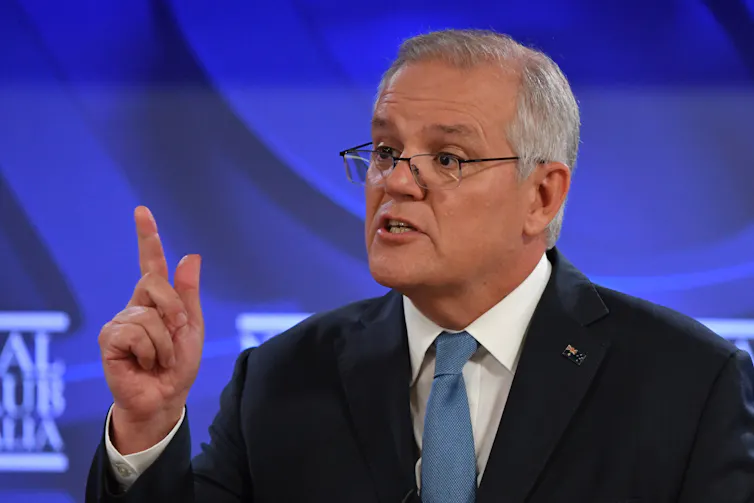 prime minister scott morrison speaki g