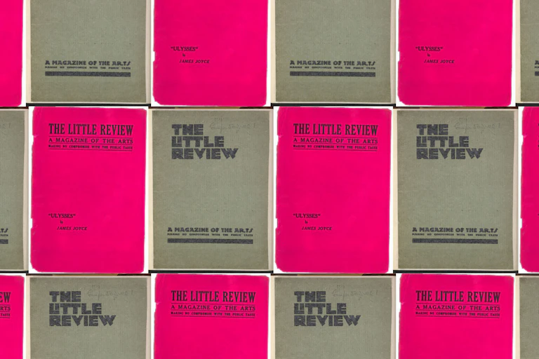 Grey and pink covers of the Little Review.