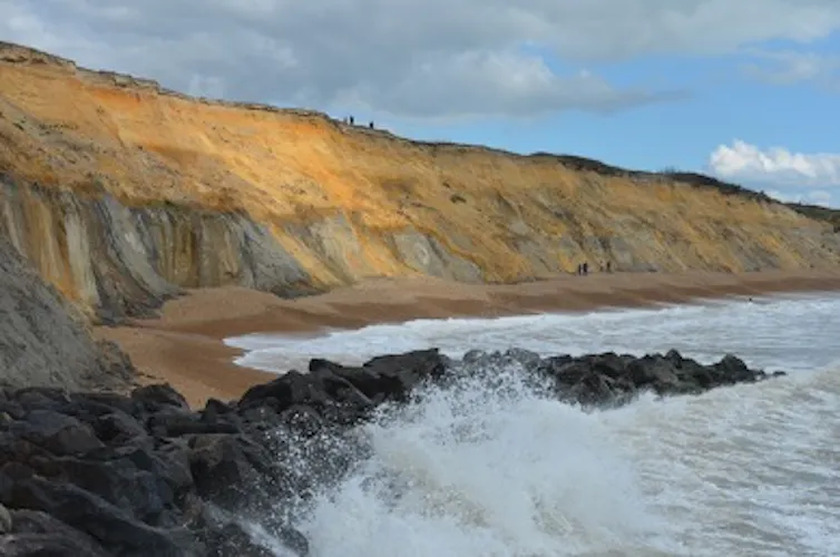 Eroding cliff viewed from below