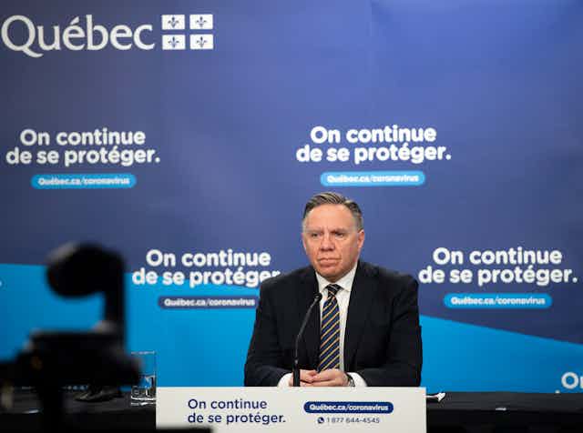 François Legault en conférence de presse.
