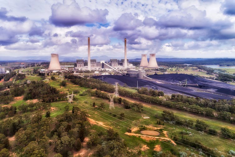 coal power station seen from above