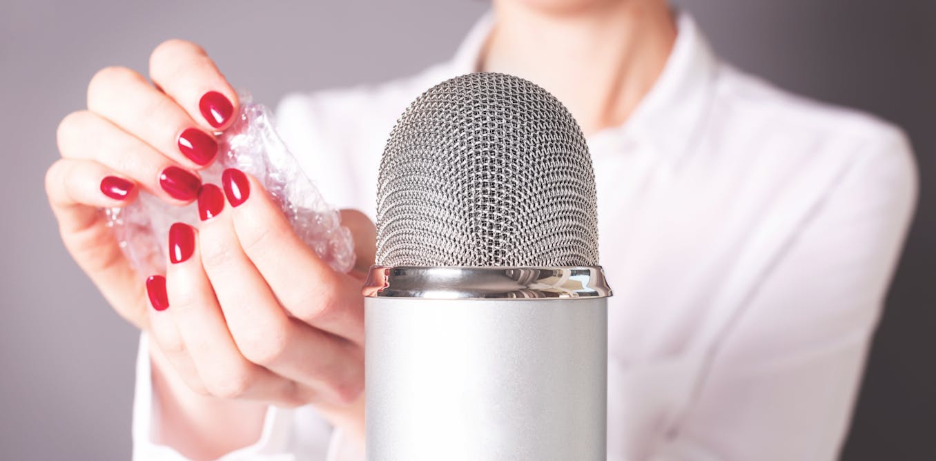 ASMR is linked to anxiety and neuroticism, our new research finds 'a woman holding a microphone'
