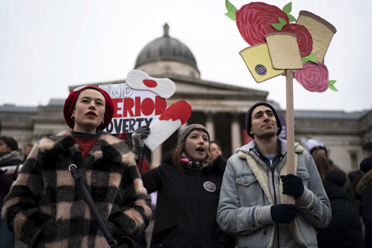 People campaigning in London to end period poverty