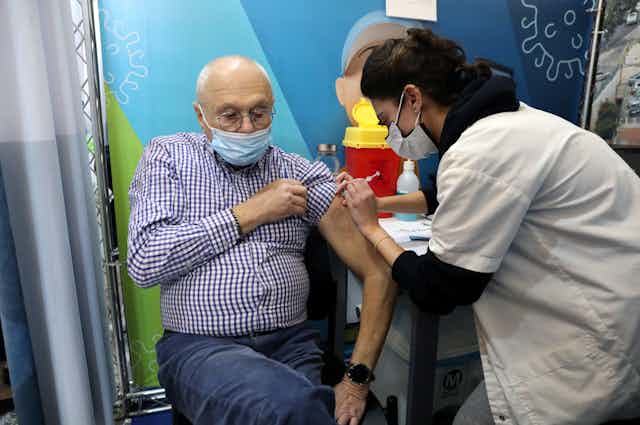 older man gets injection