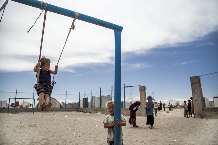 Children play at al-Hol camp in Syria.
