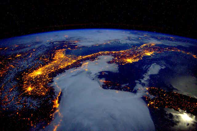 The Earth as seen from space at night