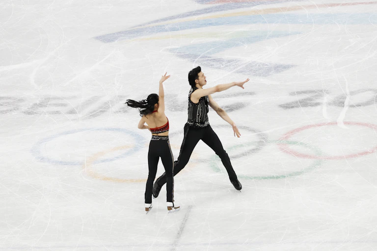 Chinese figure skaters performing at the Olympics