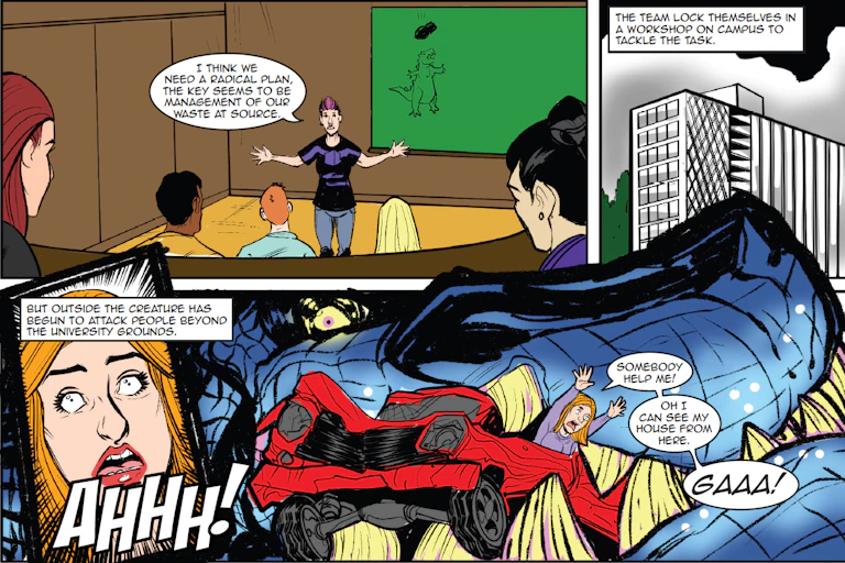 An image from the comic 'Plastic Nightmare'.