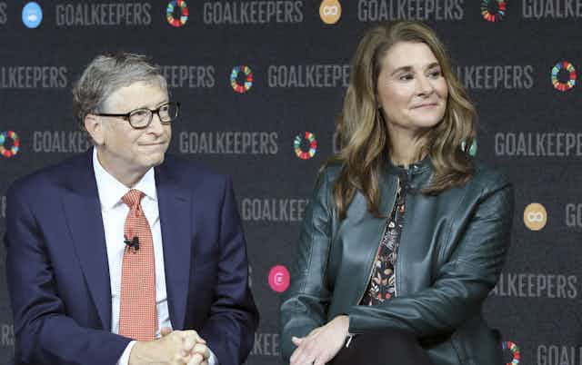 Bill Gates and Melinda French Gates seated next to each other.