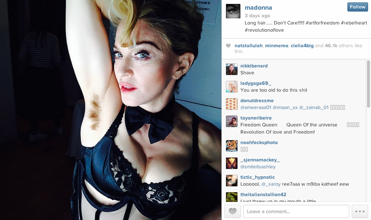 Self Shot Teen Boobs - The truth about Madonna's hairy armpits and sexy older women