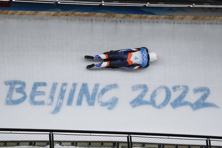 Skeleton competitor at Beijing 2022