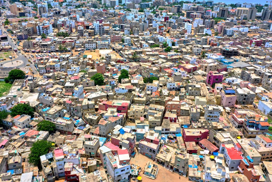 Vue aérienne d'un quartier de la ville de Ngor