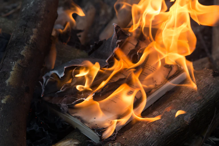 Book burning.