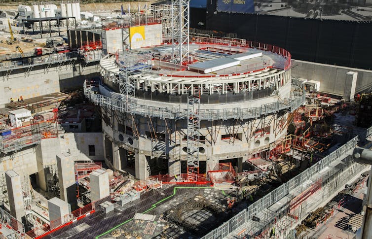 Image of ITER construction in 2018.