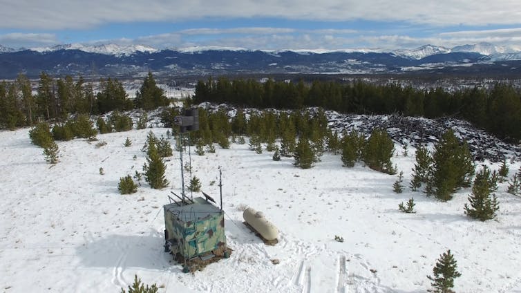 Cloud seeding equipment near Winter Park in Colorado photo