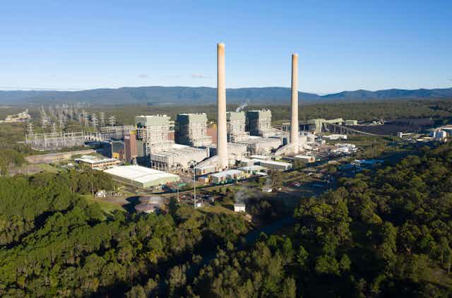 Aerial view of power station