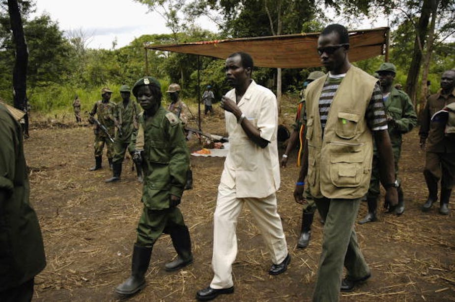 Joseph Okony arrives for a peace meeting in South Sudan