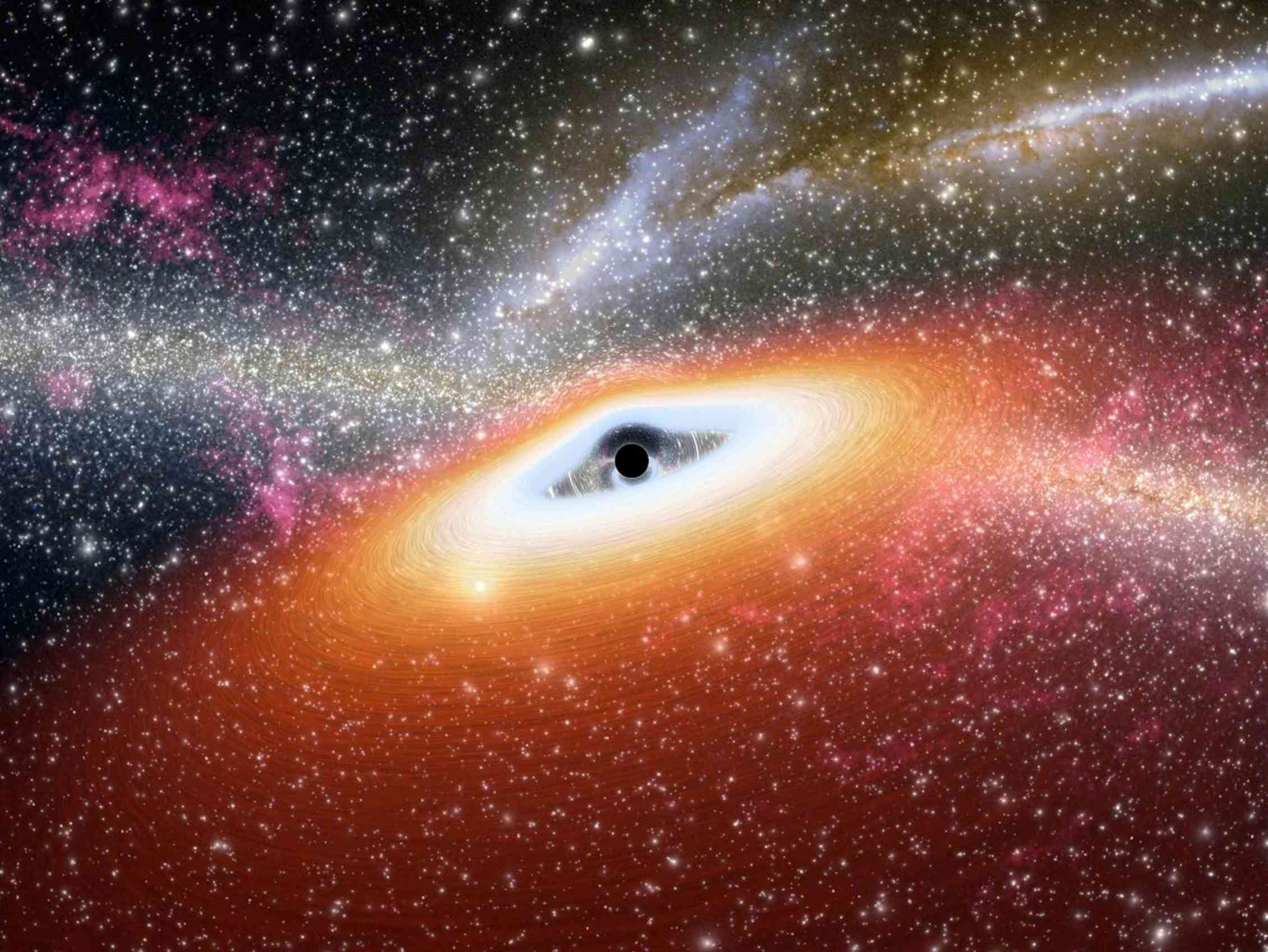Artist's impression of black hole surrounded by stars