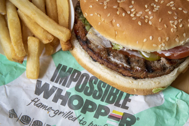 An Impossible Whopper and fries