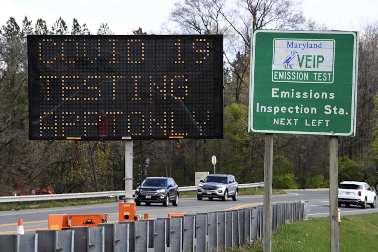 A sign for a testing location.