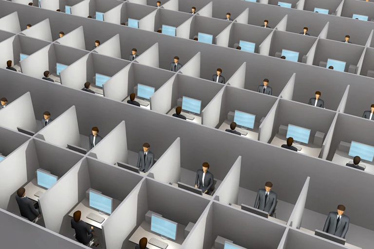 Illustration of office cubicles