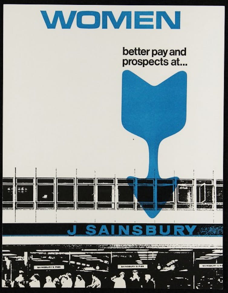 A 1970s supermarket flyer advertising jobs for women.