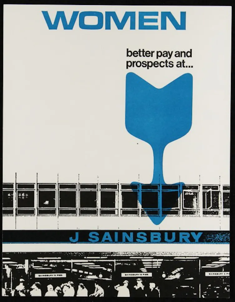 A 1970s supermarket flyer advertising jobs for women.