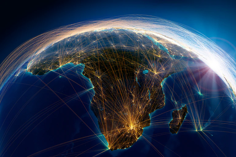 Planet Earth with Africa in the foreground