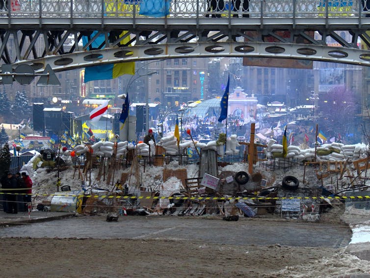 Barricadas en Kiev 2013. Frente a la toma de Crimea
