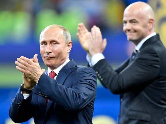Vladimir Putin and Gianni Infantino