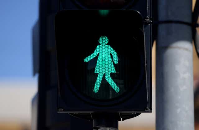 Green female pedestrian light 