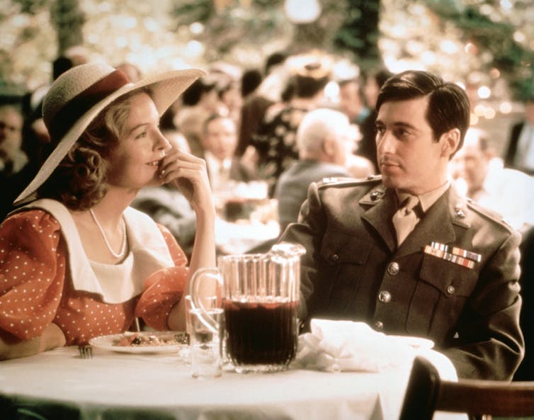 Diane Keaton and Al Pacino in The Godfather