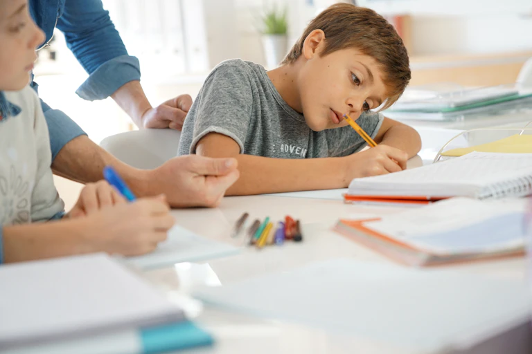 Children writing