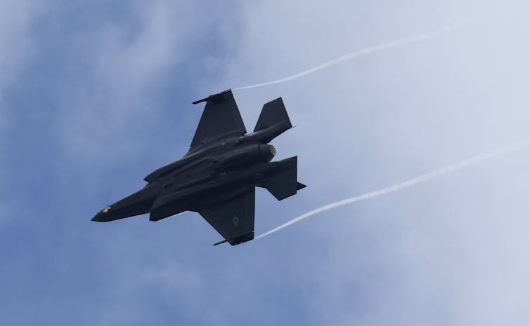 F-35 Lightning II flying above Latvia, 2019.