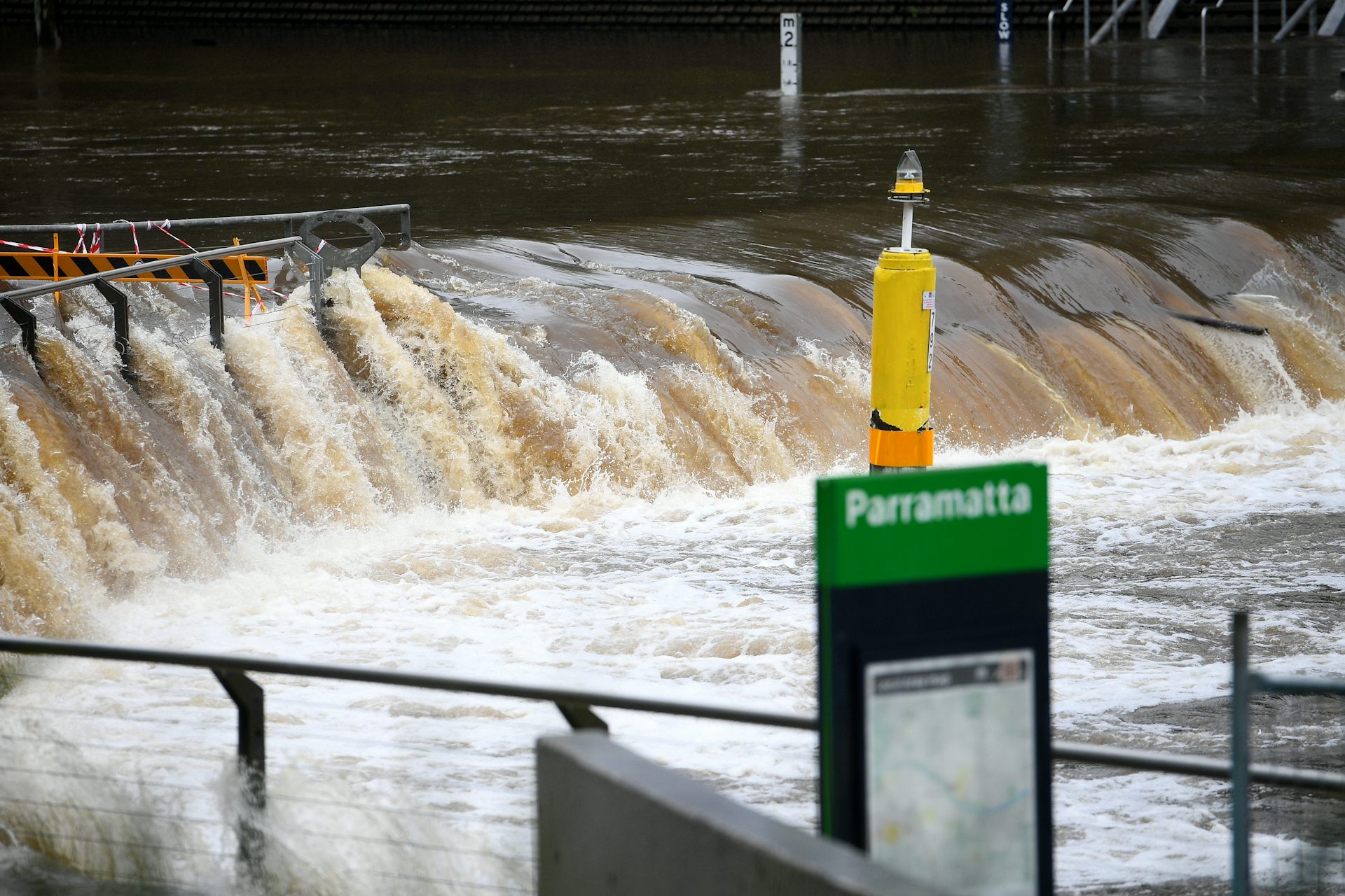 Overflowing dam in Parramatta