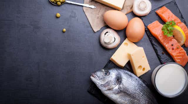 Fish, cheese, milk, eggs, mushrooms and other sources of vitamin D