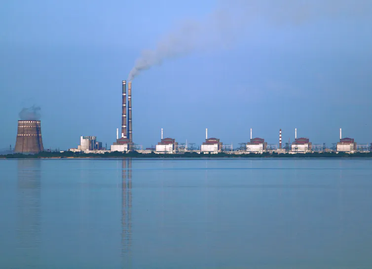 Image of the four reactors at Zaporizhzhia.
