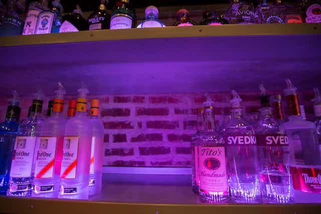 Shelves emptied of Russian vodka