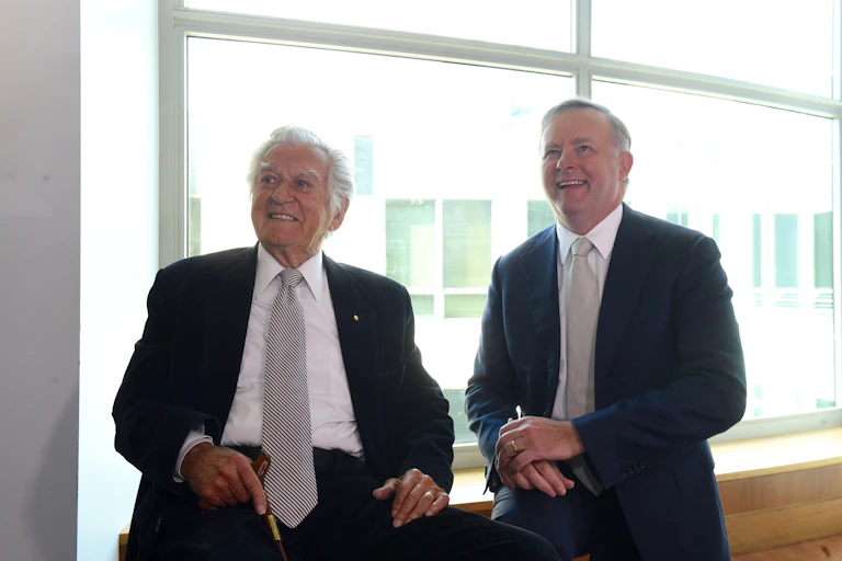 Bob Hawke and Anthony Albanese